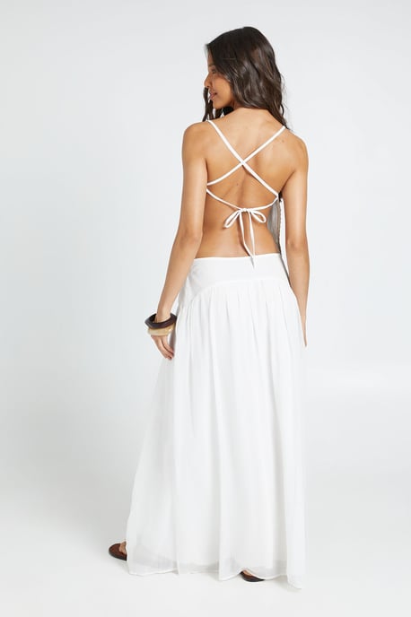 Emboridered Lace Godet Maxi Skirt - Image 2