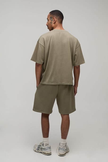 Oversized Boxy Studded T-Shirt & Relaxed Short Set - Image 2