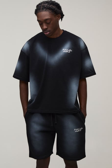 Washed Oversized Boxy Limited Edition T-Shirt & Short Set - Image 3