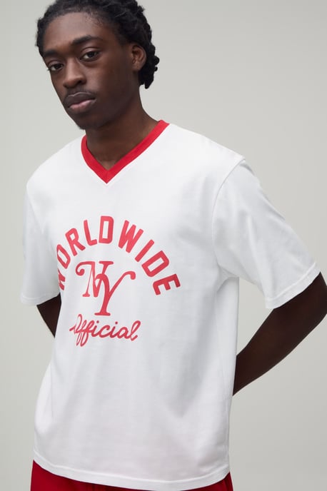 Regular Fit Worldwide Printed T-Shirt & Short Set - Image 3