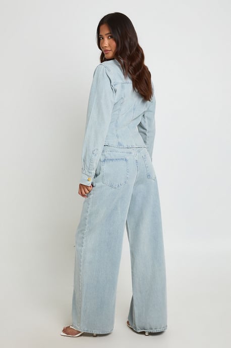 Gold Button Wide Leg Jean - Image 2