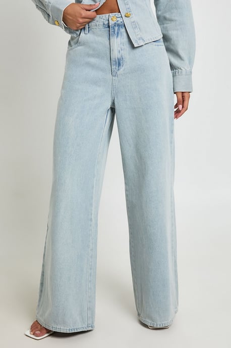 Gold Button Wide Leg Jean - Image 4