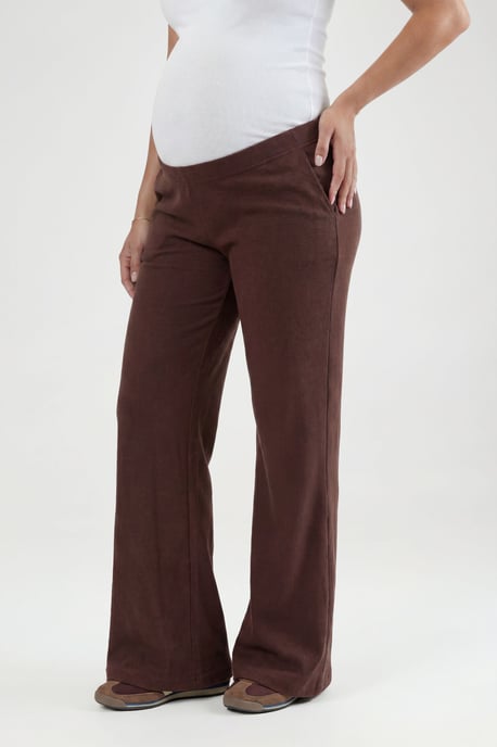 Maternity Basic Rib Wide Leg Trouser - Image 1