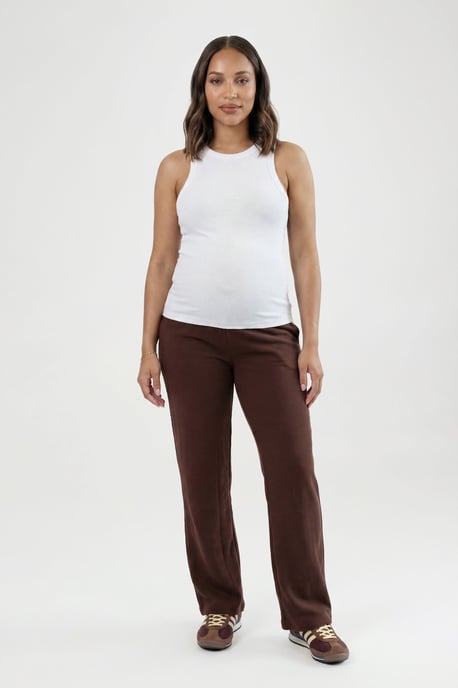 Maternity Basic Rib Wide Leg Trouser - Image 2