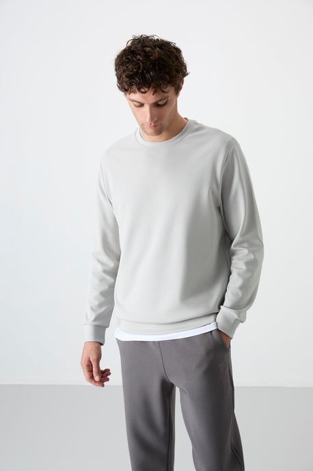 Heren Effen Rundhals Sweatshirt - Image 2