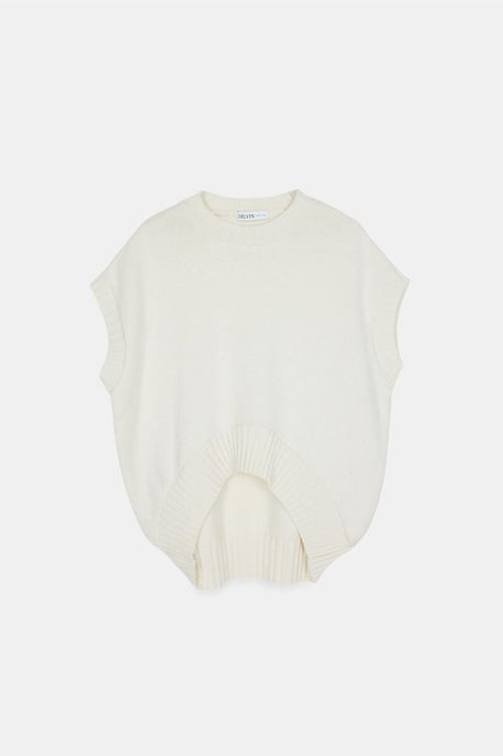 Oversized Ribbed Knit Sweater Vest - Image 4