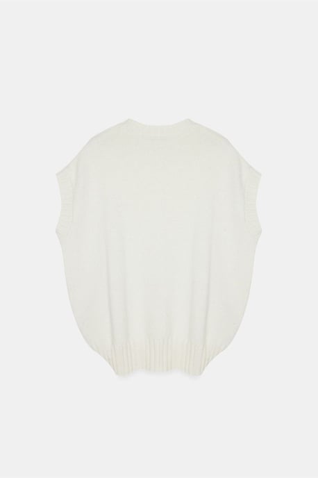 Oversized Ribbed Knit Sweater Vest - Image 5