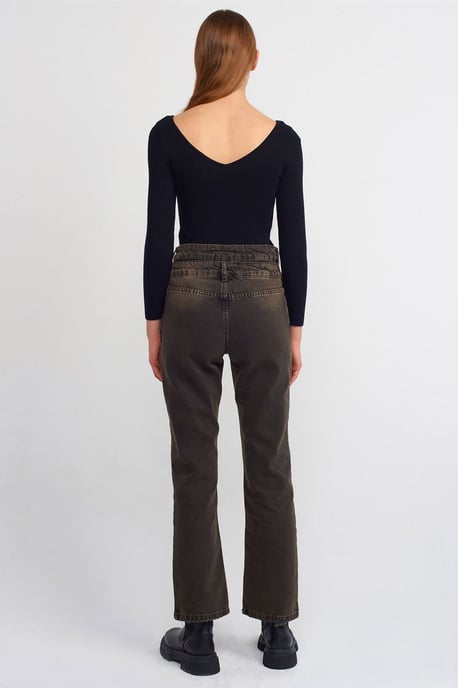 High-Waist Straight-Leg Cotton Denim Jeans - Image 2