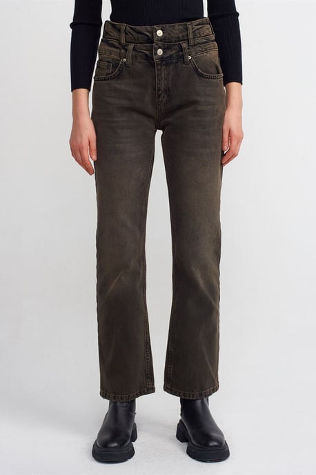 High-Waist Straight-Leg Cotton Denim Jeans - Image 4
