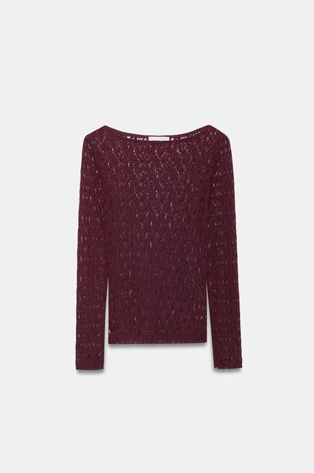 Slim Fit Kanten Bootsvorm Blouse - Image 5