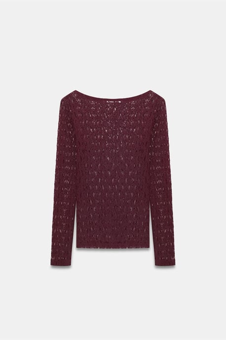 Slim Fit Kanten Bootsvorm Blouse - Image 6