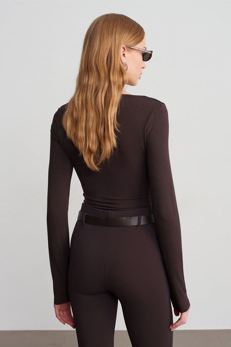 Slim Fit V-hals Gebreide Blouse - Image 2