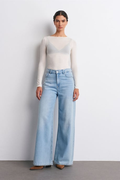 Slim Fit Boat Neck Long Sleeve Knit Blouse - Image 4