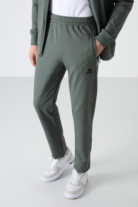 Men's Relaxed Fit Zip-collar Sweatshirt And Pants Set - Image 5