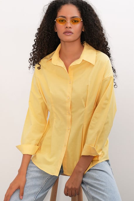 Getailleerde Poplin Shirt Met Knopen Voorzijde - Image 4