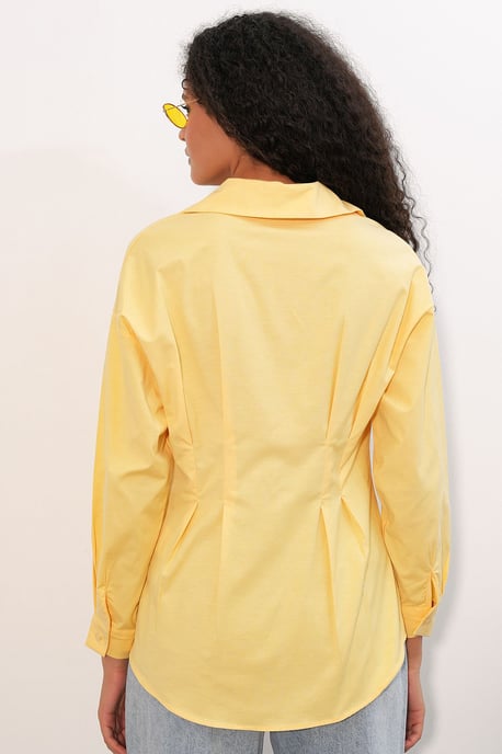 Getailleerde Poplin Shirt Met Knopen Voorzijde - Image 6