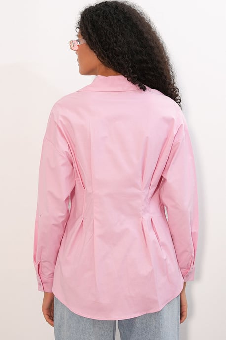 Getailleerde Poplin Shirt Met Knopen Voorzijde - Image 6