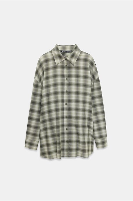 Overmaatse Geruite Langemouwen Shirt - Image 5