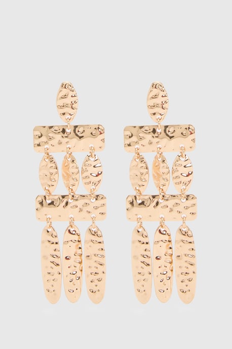 Statement Hammered Chandelier Earrings - Image 2