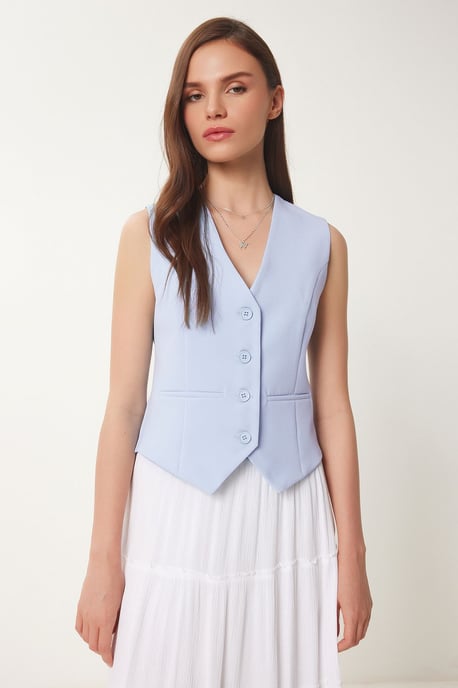 Crop Knop Vest - Image 1