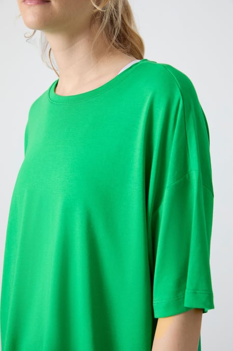 Oversized Cotton-Modal Crew Neck T-Shirt - Image 6