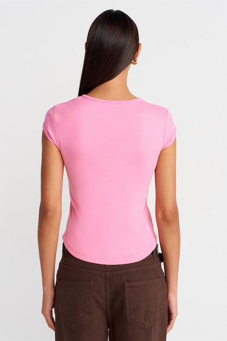 Dames Slim Fit Katoenen Rondhals T-Shirt - Image 2