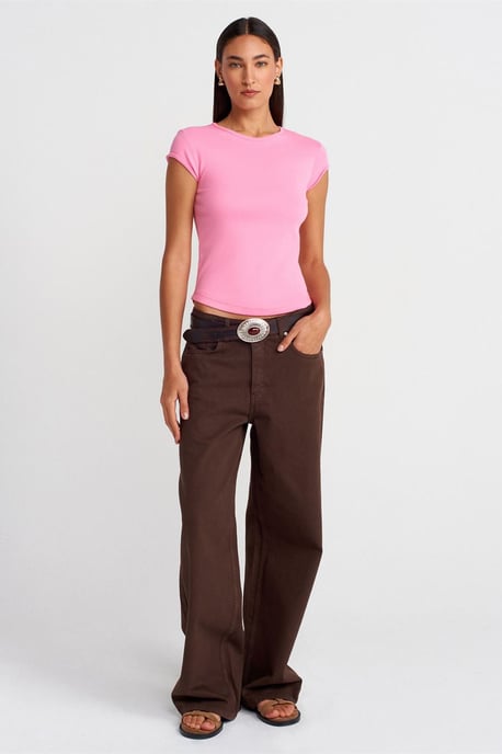Dames Slim Fit Katoenen Rondhals T-Shirt - Image 4