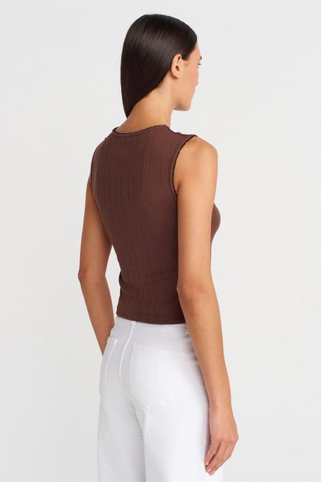 Women's Sleeveless Ribbed Cotton Vest - Image 2