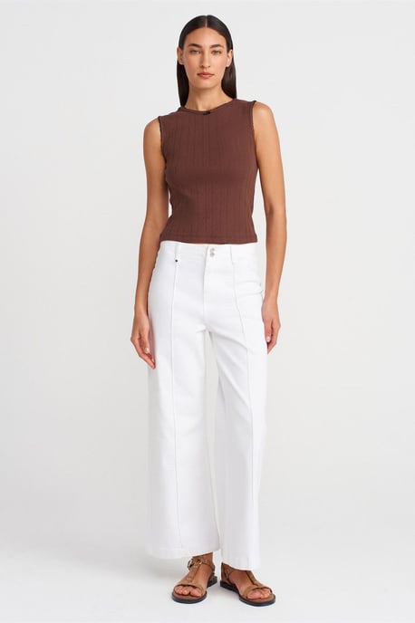 Women's Sleeveless Ribbed Cotton Vest - Image 4