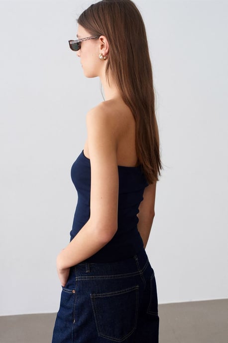 Strapless Bodycon Bandeau Blouse - Image 2