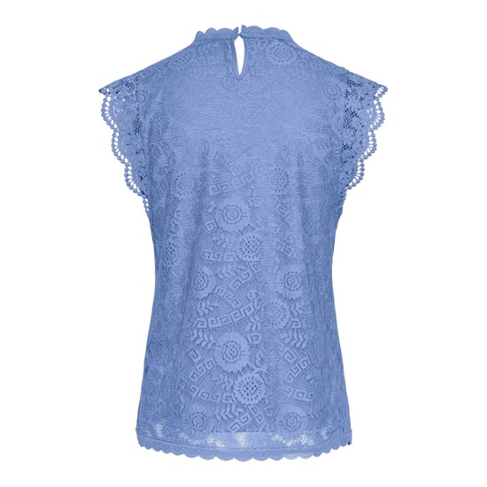 Pieces Damesblouse met kant, hoge hals, normale pasvorm en zonder mouwen (Hortensia) - Image 3