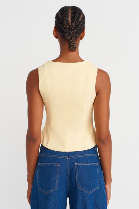 Strakke Mouwloze Blouse met Vierkante Dekolté - Image 2