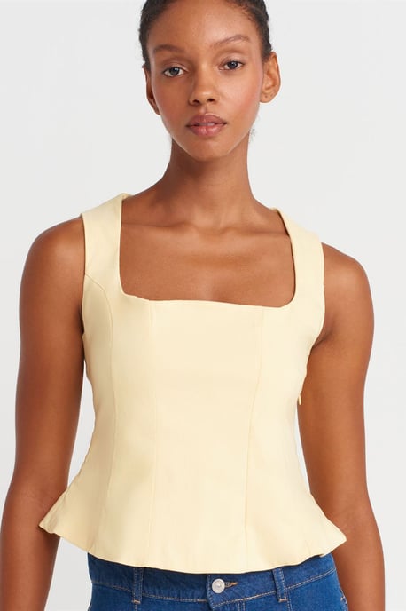 Strakke Mouwloze Blouse met Vierkante Dekolté - Image 3