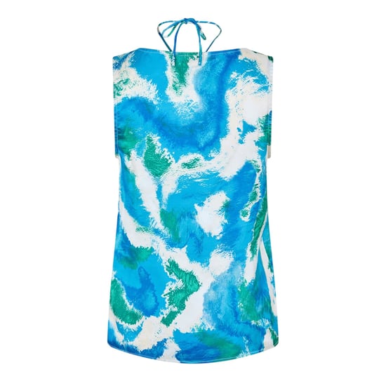 Vero Moda Womens/Ladies Abstract V Neck Relaxed Fit Blouse (Dresden Blue) - Image 2