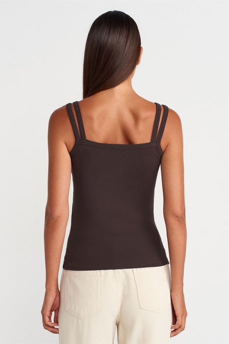 Ribbed Sleeveless Square-neck Blouse - Image 2