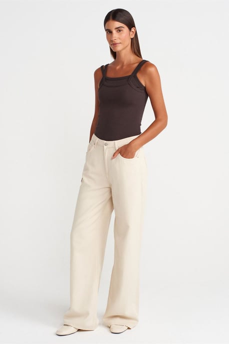 Ribbed Sleeveless Square-neck Blouse - Image 4