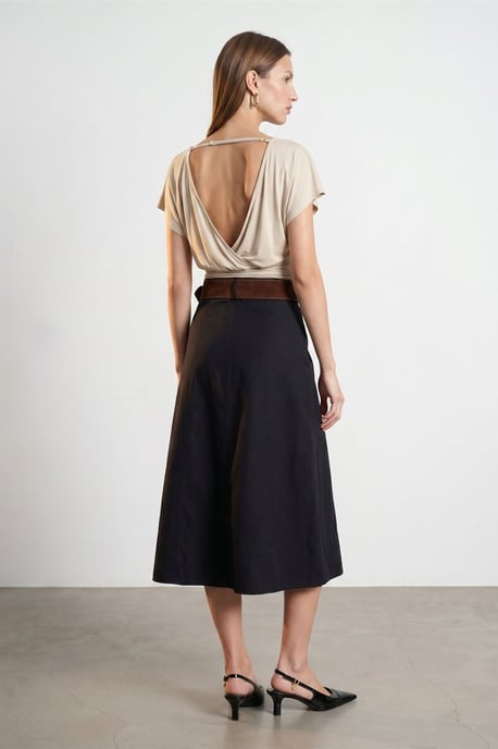 Women's Modal Blend Cut-out Crew Neck Blouse - Image 2