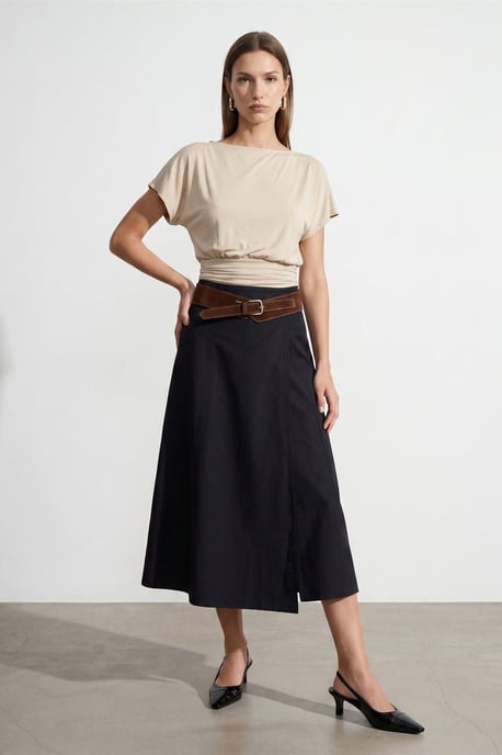Women's Modal Blend Cut-out Crew Neck Blouse - Image 3
