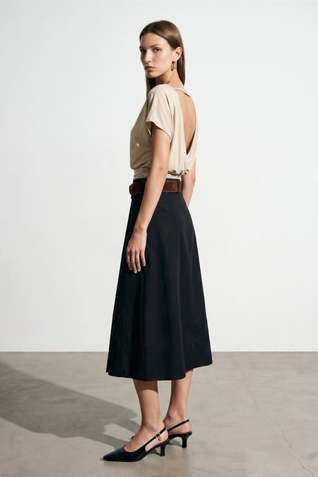 Women's Modal Blend Cut-out Crew Neck Blouse - Image 4
