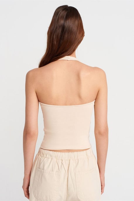 Ribbed Halterneck Sleeveless Blouse - Image 2
