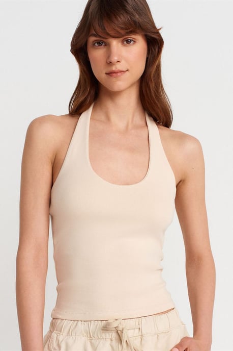 Ribbed Halterneck Sleeveless Blouse - Image 3
