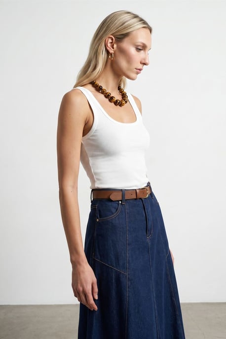 Slim Fit Sleeveless Jersey Cami Blouse - Image 1