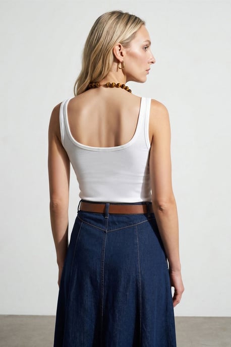 Slim Fit Sleeveless Jersey Cami Blouse - Image 2