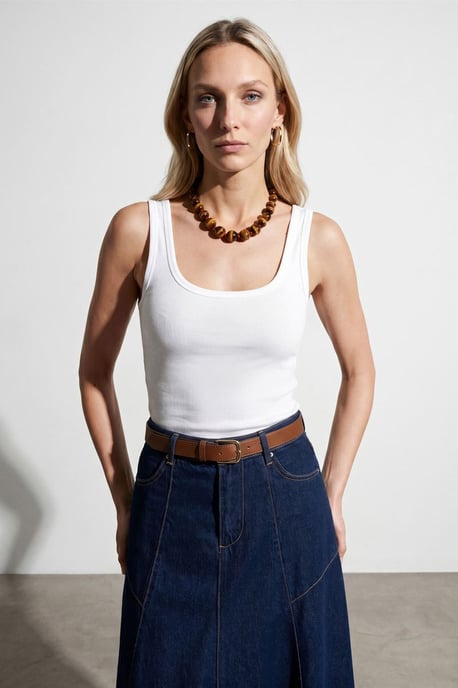 Slim Fit Sleeveless Jersey Cami Blouse - Image 3