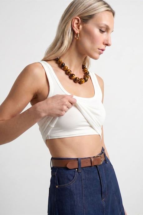 Slim Fit Sleeveless Jersey Cami Blouse - Image 5