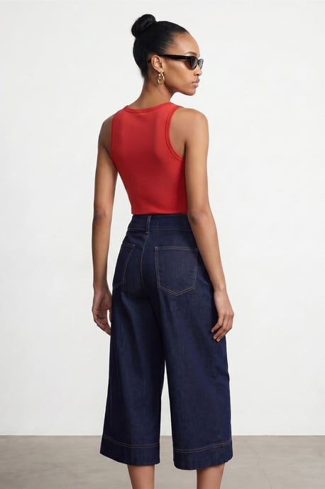 Embroidered Sleeveless Slim-Fit Jersey Blouse - Image 2