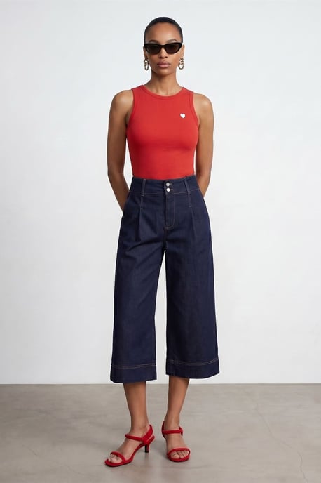 Embroidered Sleeveless Slim-Fit Jersey Blouse - Image 4