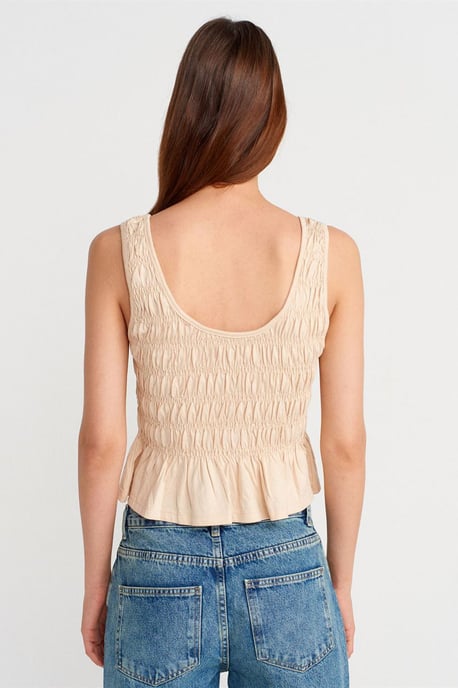 Textured Cotton-modal Crop Cami Blouse - Image 2