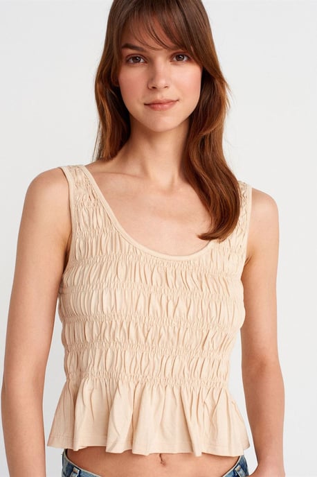 Textured Cotton-modal Crop Cami Blouse - Image 3