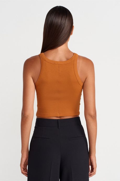 Ribbed Cotton-blend Sleeveless Crop Top - Image 2